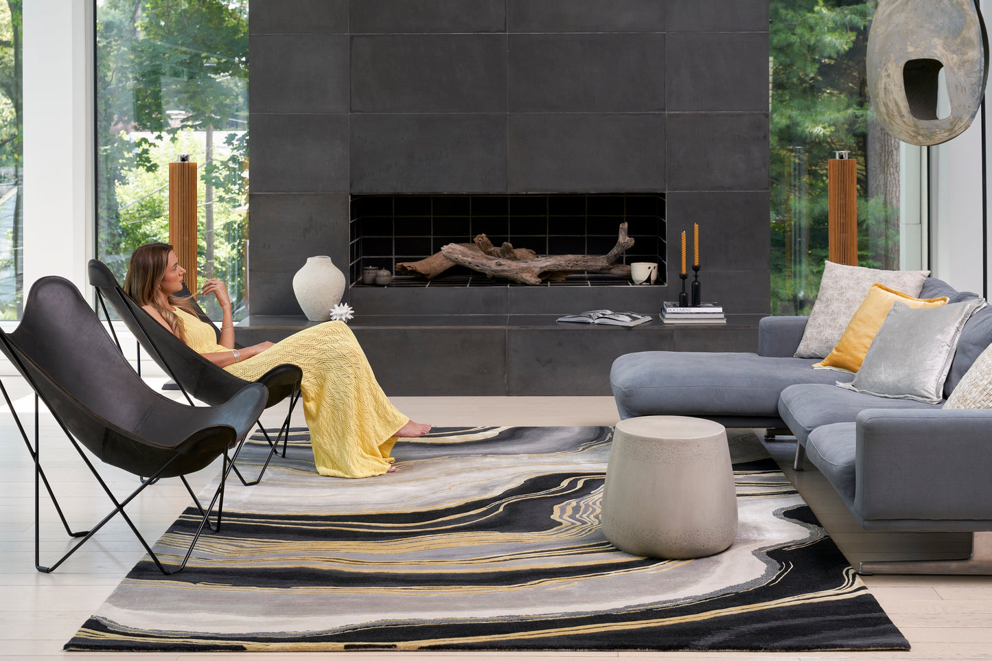 Prismatic Charcoal Grey Rug