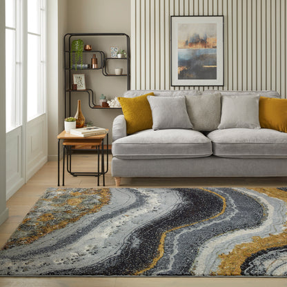Amara Grey Blue Bronze Rug