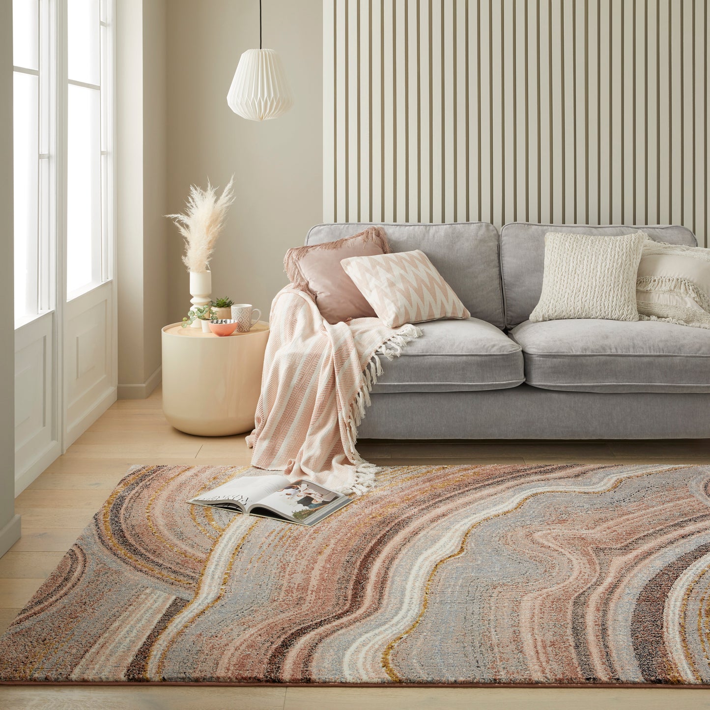 Amara Blush Grey Rug