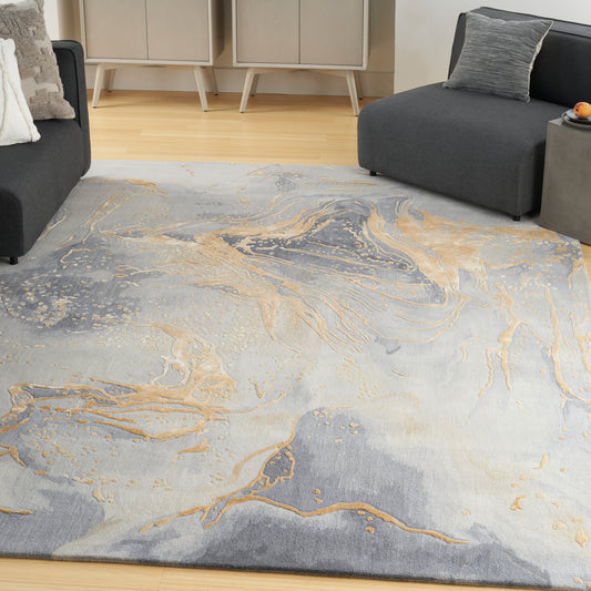 Prismatic Grey Gold Rug