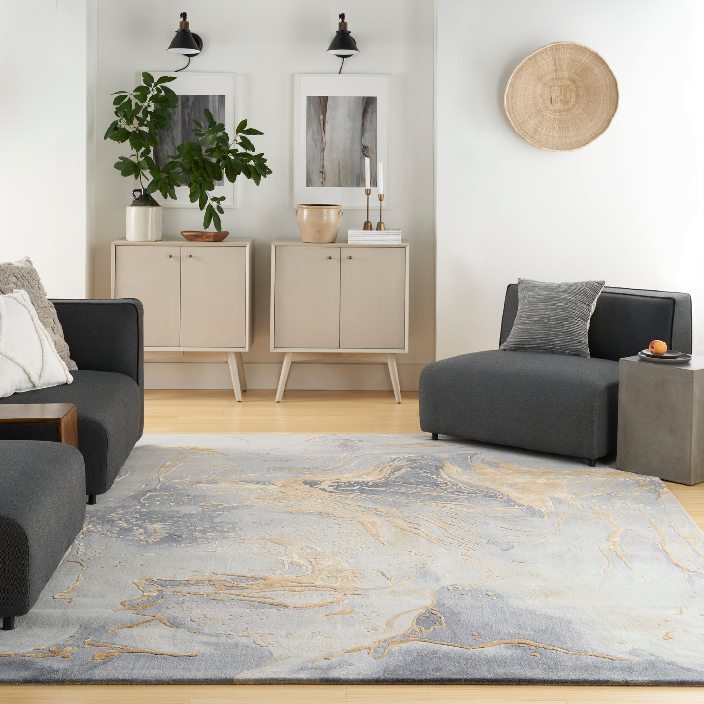 Prismatic Grey Gold Rug