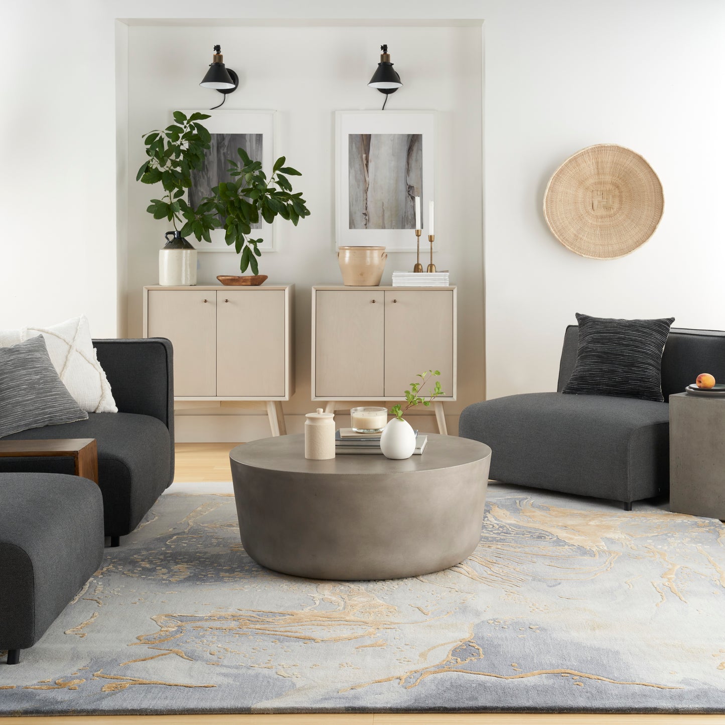 Prismatic Grey Gold Rug